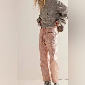 Free People Sold Out !!  Moxie Jean. Bubblegum Metallic. Size 30.